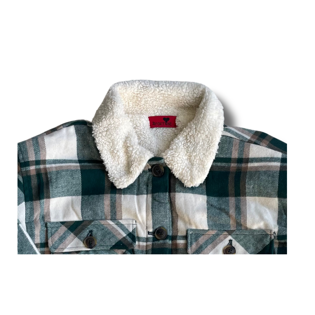 24 FORTUNE PLAID SHERPA COATS