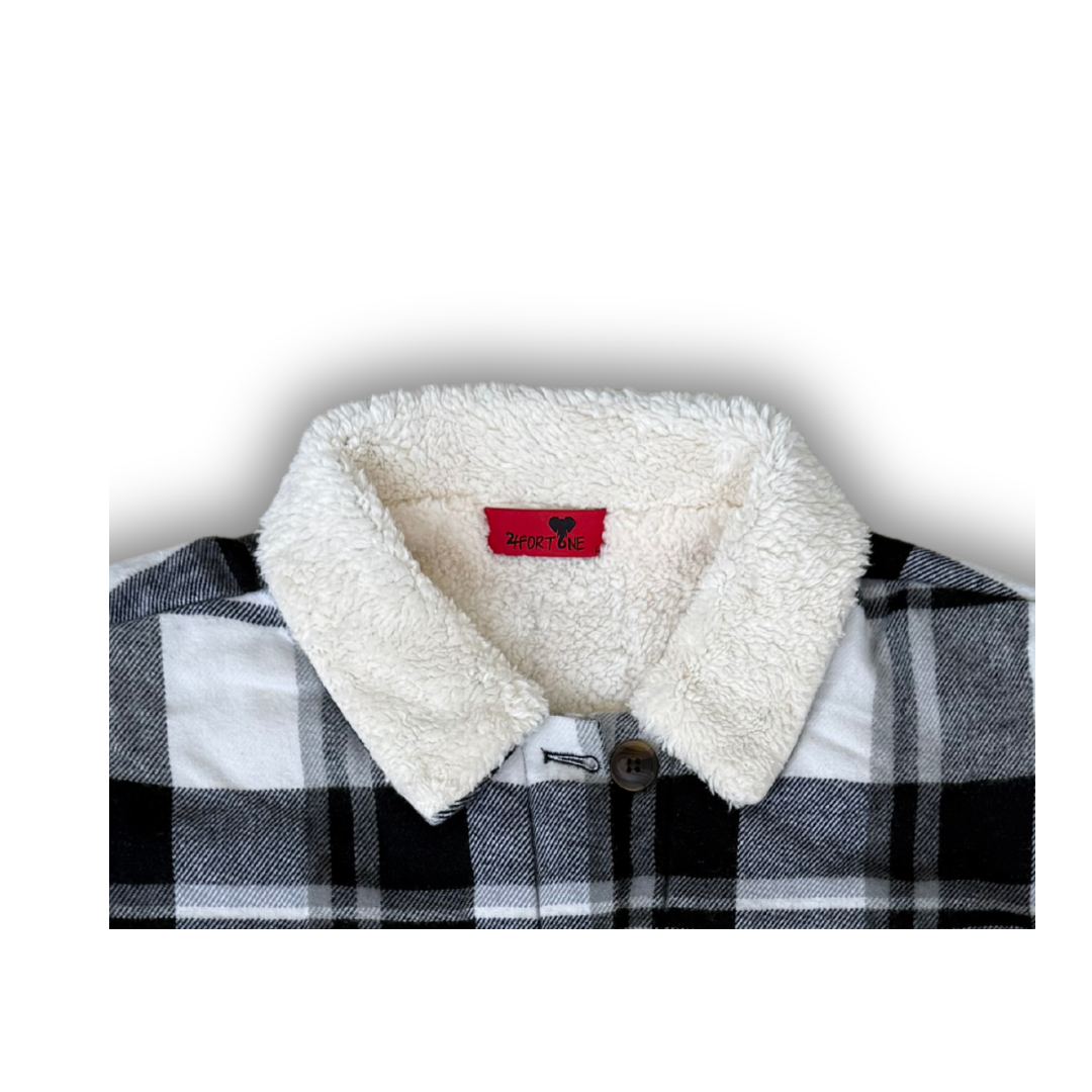 24 FORTUNE PLAID SHERPA COATS